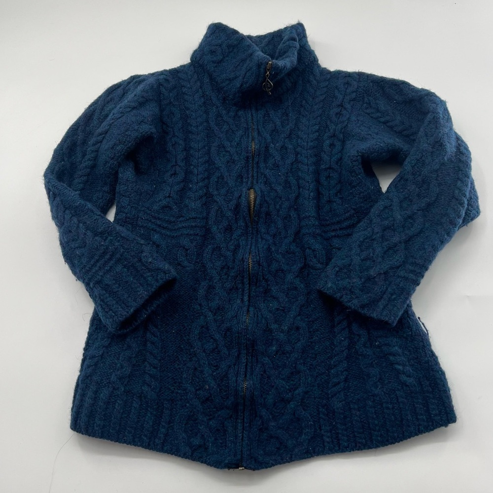 Women's Blue Cable Knit Sweater